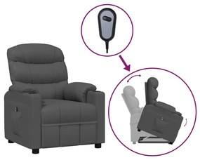 3143518 vidaXL Fotoliu cu ridicare, gri, piele ecologică