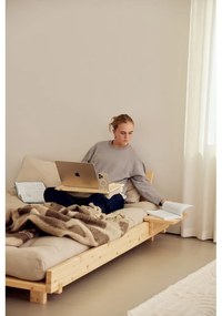 Pat matrimonial în culoare naturală din lemn de pin cu somieră 160x200 cm Social Bed – Karup Design