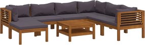 vidaXL Set mobilier grădină cu perne, 8 piese, lemn masiv acacia