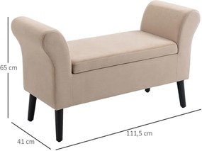 BAC204 - Bancuta 111 cm, divan, Canapea, fotoliu, sofa, bancheta, banca living, dormitor, hol, lada depozitare - Crem