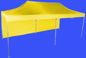 Pavilion de grădină 3x6m – din aluminiu, Galben, 1 perete lateral