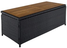 Cutie/banc de depozitare pentru grădină,negru/natural/crem, BEMUS