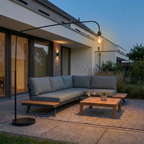 Lampă de podea de exterior neagră cu bază neagră IP44 - Arc