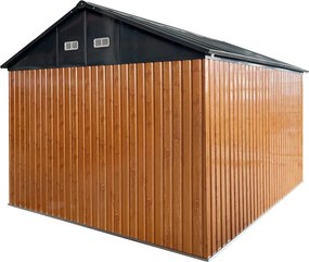 Şopron de grădină din tablă metalică, maro/antracit, 3,6x3,1x2,5 m, GABKO
