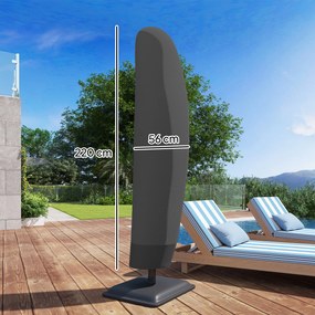 Outsunny Husă pentru Umbrelă 3x3 m Impermeabilă, Protecție cu Fermoar și Șnur, Negru | Aosom Romania