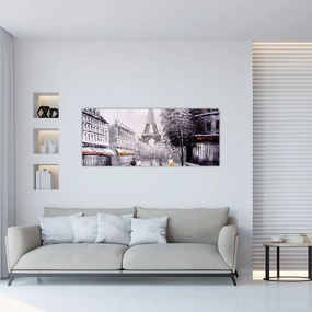 Tablou - Pictură în ulei, Paris (120x50 cm)
