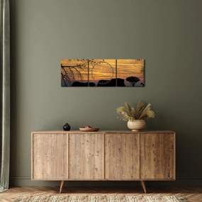 Tablou cu Safari (cu ceas) (90x30 cm)