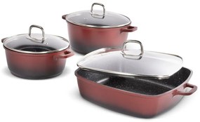 Lamart LT1285 Set de 6 vase Cast, roșu