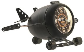 Ceas de masa Airplane din metal negru 23x16x13 cm