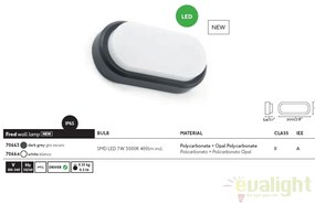 Aplica de perete LED terasa exterior FRED gri 70663