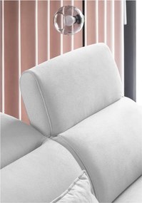 Colțar alb extensibil/cu spațiu de depozitare cu tapițerie din catifea (cu colț pe partea stângă/în formă de ”L”) Noble – ELTAP