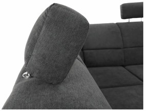 Colţar, piele eco neagră/textil gri închis, stânga, SANTIAGO U