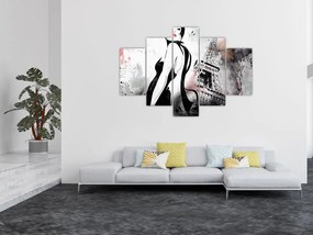 Tablou - Doamna și Turnul Eiffel (150x105 cm)