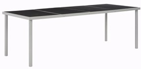 44706 vidaXL Set mobilier de exterior, 11 piese, negru, oțel și textilenă