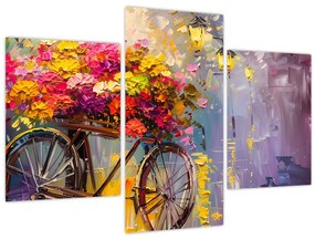 Tablou - Roată cu flori (90x60 cm)