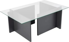 Masuta cafea VETRINO, gri antracit/transparent, sticla/PAL, 105x65x40