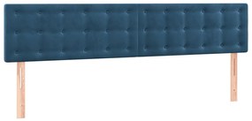 346534 vidaXL Tăblii de pat, 2 buc, albastru închis, 100x5x78/88 cm, catifea