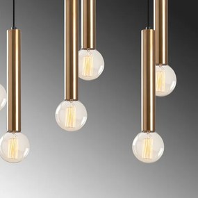 Candelabru suspendat cu cablu TEMPO 7xE27/40W/230V, auriu