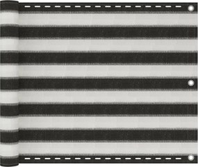 vidaXL Prelată pentru balcon din HDPE, 75 x 400 cm, antracit și alb