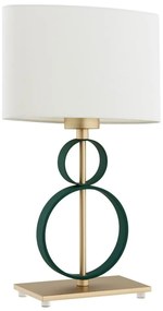 Veioza, lampa de masa design modern Perseo crem, auriu, verde