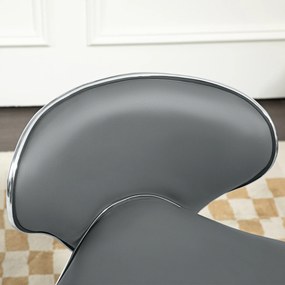 HOMCOM Taburet cu roți, taburet de lucru cu înălțime reglabilă 44-56 cm și spătar, pivotant 360°, gri | Aosom Romania