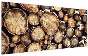 Tablou - Lemn în zăpadă (120x50 cm)