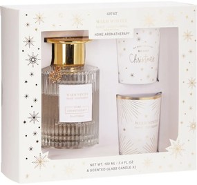 Set cadou Aroma Warm Winter, parfum Cozy Flannel,difuzor + 2x lumânare
