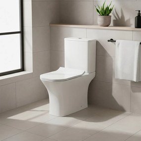 Toaletă compactă monobloc Nile cu spălare inferioară și scaun cu închidere moale