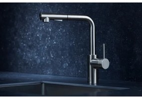 Baterie de chiuvetă cu cap de duș extractibil KFA Armatura 6623-110-22 DUERO BASIC oțel inoxidabil