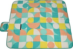 Pătură de picnic Retro cube 130 x 150 cm, albastru