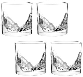 Set pahare pentru whisky LIITON Grand Canyon, Cristal, 300 ml, 4 buc, Fund 3D Grand Canyon, Transparent