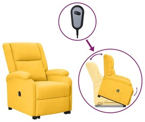 vidaXL Fotoliu cu ridicare, galben, material textil