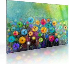 Tablou pe sticlă - Flori abstract (70x50 cm)
