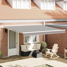 Marchiză retractabilă manuală vidaXL gri deschis 400x350 cm