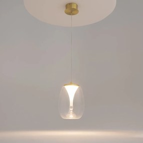 Pendul LED design decorativ Splash auriu/transparent