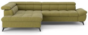 Canapea colțar extensibilă în L MARANO stânga, culoare măslinie