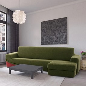 Nueva Textura Huse care se întind foarte bine NIAGARA verzi canapea cu otoman dreapta (l. 200 - 300 cm)