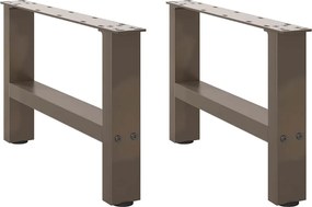 vidaXL Picioare pentru masă de cafea, oțel natural, 2 buc., 50x(30-31) cm