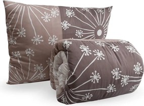 Set pilota pentru tot anul 140x200 cm din fibra goala cu perna 70x90 cm POLARIA, maro