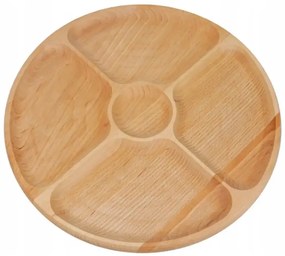 Tava Rotunda din Lemn de Fag, Rotativa, 5 compartimente, Φ33 cm
