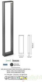 Stalp de exterior modern cu iluminat LED cu protectie IP54, H - 80 cm, ALP 74452