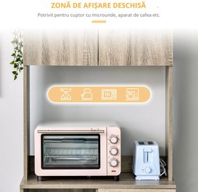 HOMCOM Bufet Modern pentru Bucătărie, Dulapuri și Sertare, Rafturi Reglabile, PAL, Gri, Spațiu Optimizat | Aosom Romania