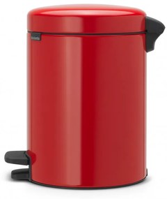 Cos de gunoi cu pedala Brabantia NewIcon 649006, 5 L, Inchidere lina, Baza antiderapanta, Rosu