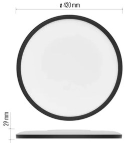 Plafonieră LED FLORI LED/22W/230V 4000K negru d. 42 cm