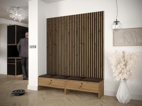 Mobilier hol Esmaldos V (Stejar artisan + Negru + maro) . 1104709