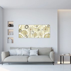 Tablou abstract a păpădiei (120x50 cm)