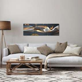 Tablou - Cerb, grafică (cu ceas) (90x30 cm)