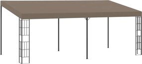 vidaXL Pavilion montat pe perete, gri taupe, 6 x 3 m, material textil