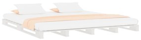 Cadru de pat mic dublu 4FT, alb, 120x190 cm, lemn masiv de pin Alb, 120 x 190 cm