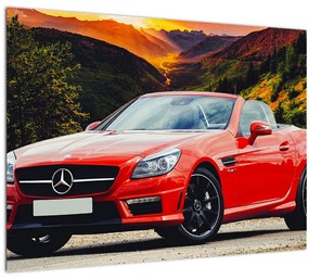 Tablou pe sticlă - Mercedes roșu (70x50 cm)